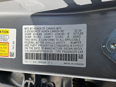 2026 Honda Civic Hybrid Sport Touring