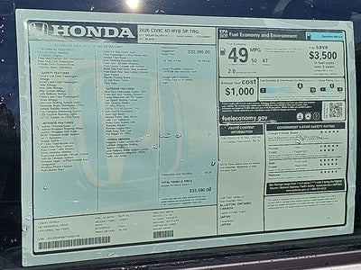 2026 Honda Civic Hybrid Sport Touring