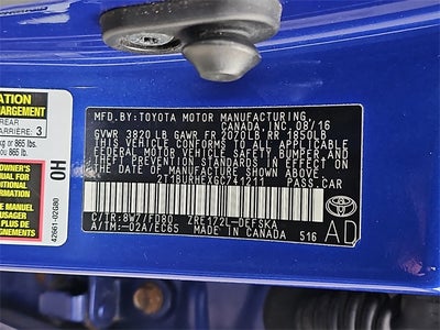 2016 Toyota Corolla S Plus