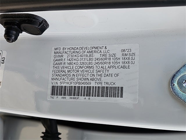 2023 Honda Ridgeline Sport