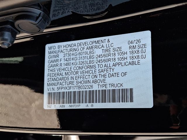 2026 Honda Ridgeline Sport