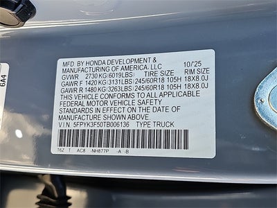 2026 Honda Ridgeline RTL