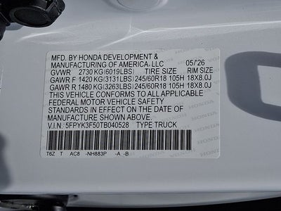 2026 Honda Ridgeline RTL