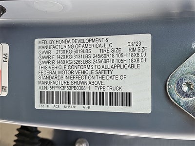 2023 Honda Ridgeline RTL