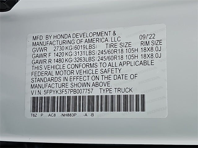 2023 Honda Ridgeline RTL