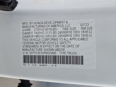 2023 Honda Ridgeline RTL