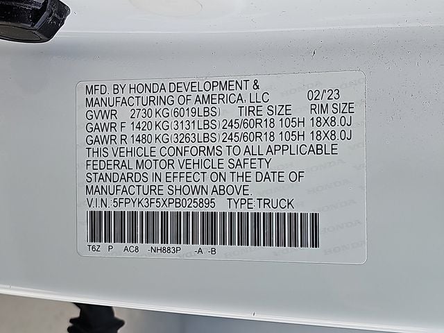 2023 Honda Ridgeline RTL