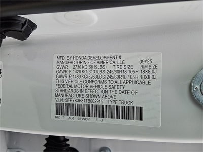 2026 Honda Ridgeline Black Edition