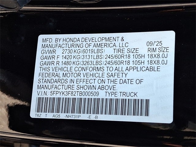 2026 Honda Ridgeline Black Edition