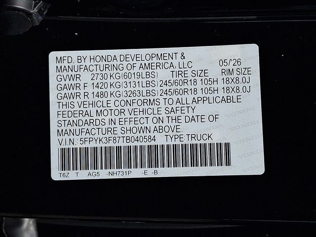 2026 Honda Ridgeline Black Edition