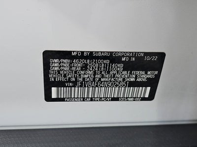 2022 Subaru WRX Premium