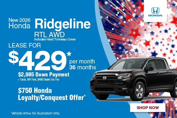 New 2026 Honda Ridgeline RTL AWD 